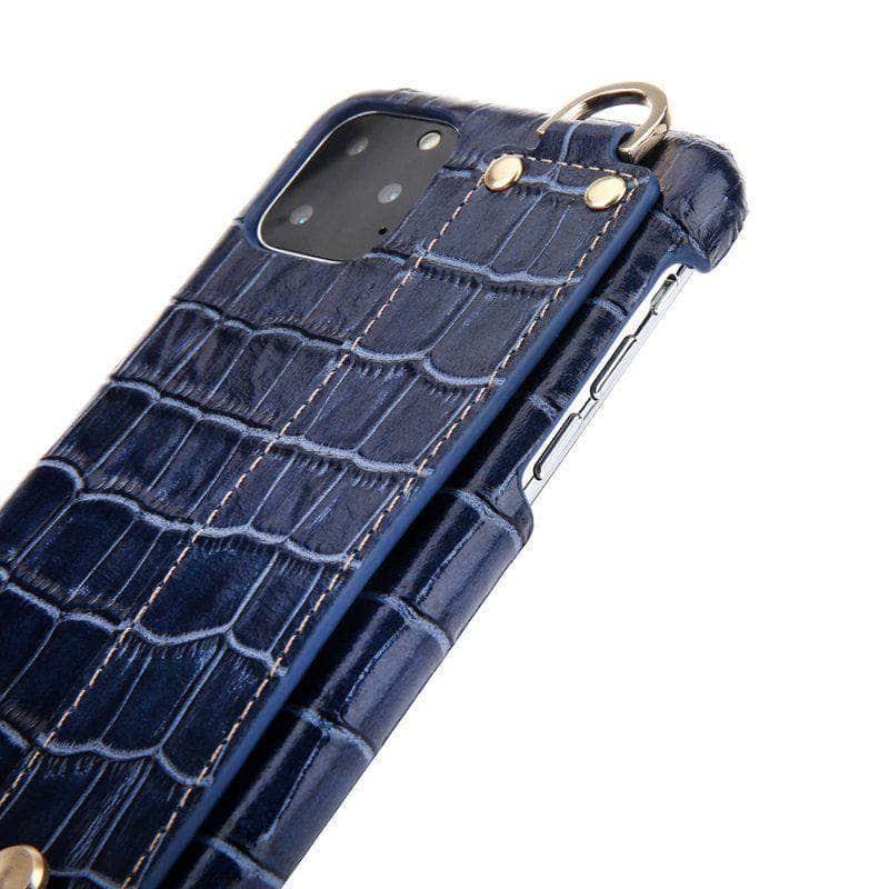 Genuine Leather Case iPhone 11 Pro Max Cover Irregular Protection Coque Casing Wrist Housing - CaseBuddy
