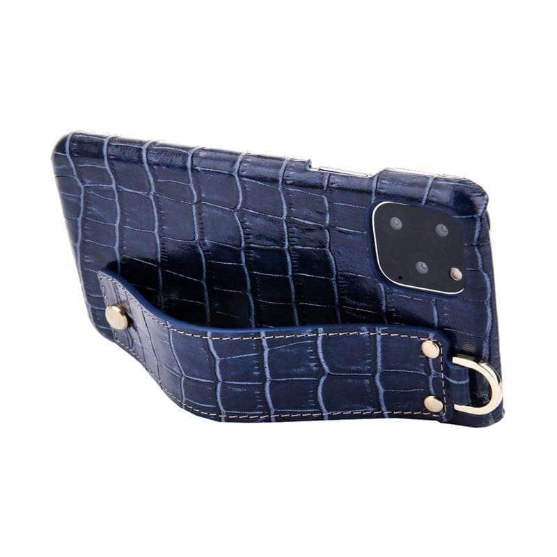 Genuine Leather Case iPhone 11 Pro Max Cover Irregular Protection Coque Casing Wrist Housing - CaseBuddy
