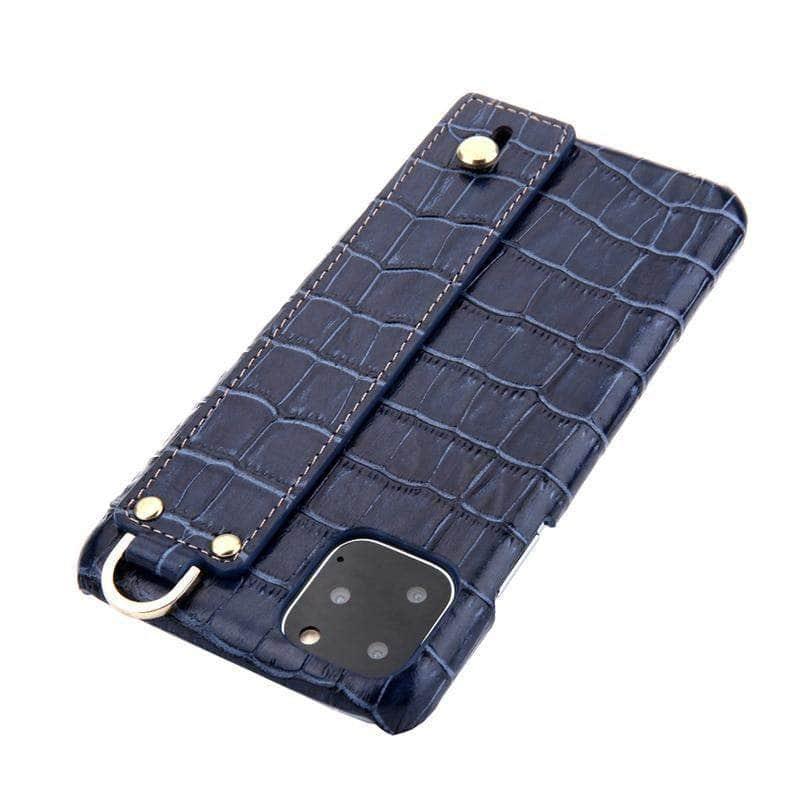 Genuine Leather Case iPhone 11 Pro Max Cover Irregular Protection Coque Casing Wrist Housing - CaseBuddy