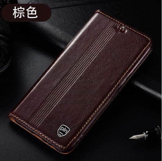 CaseBuddy Australia Casebuddy Galaxy A21S / Brown Genuine Leather Flip Galaxy S21 Card Slot Case