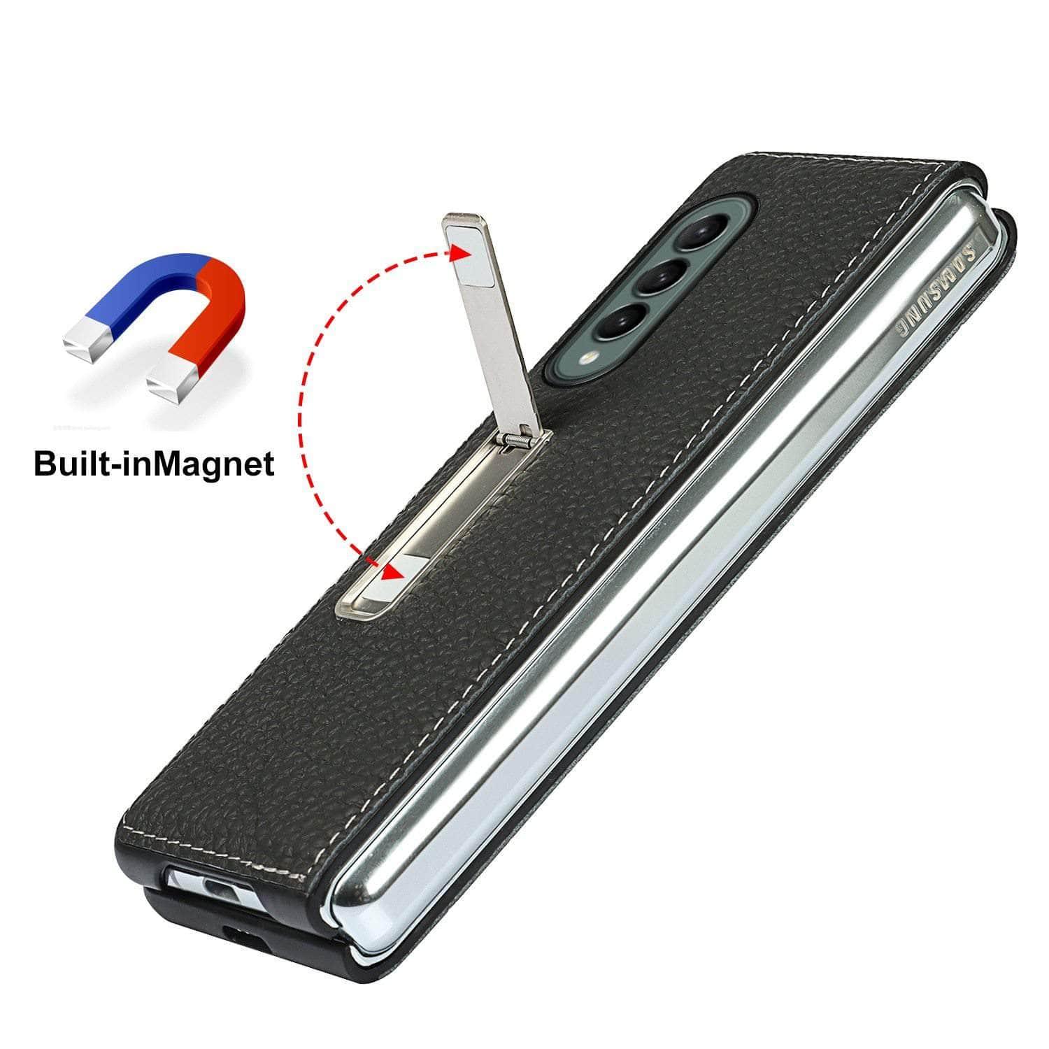 CaseBuddy Australia Casebuddy Genuine Leather Flip Galaxy Z Fold 3 5G Cover