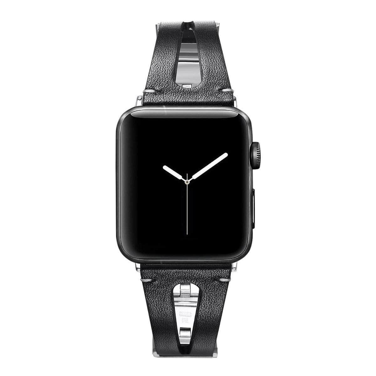 Genuine Leather Loop Metal Band Apple Watch 6 5 4 3 SE 44/42/40/38 - CaseBuddy