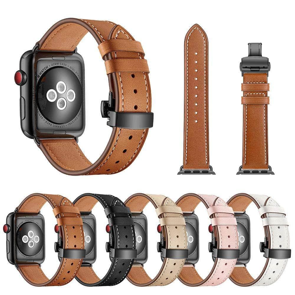 Genuine Leather Strap Apple Watch 6 5 4 3 SE 44/42/40/38 - CaseBuddy