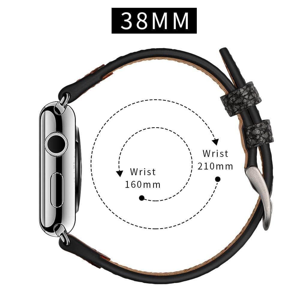 Genuine Leather Watch Band Apple Watch 6 5 4 3 2 1 SE 44/42/40/38 Men's Wristwatch Bracelet - CaseBuddy