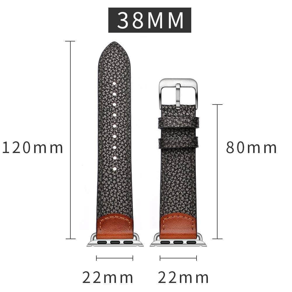 Genuine Leather Watch Band Apple Watch 6 5 4 3 2 1 SE 44/42/40/38 Men's Wristwatch Bracelet - CaseBuddy