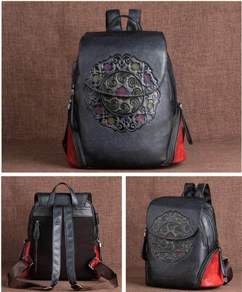 CaseBuddy Australia Casebuddy Genuine Leather Women Beautiful Vintage Backpack