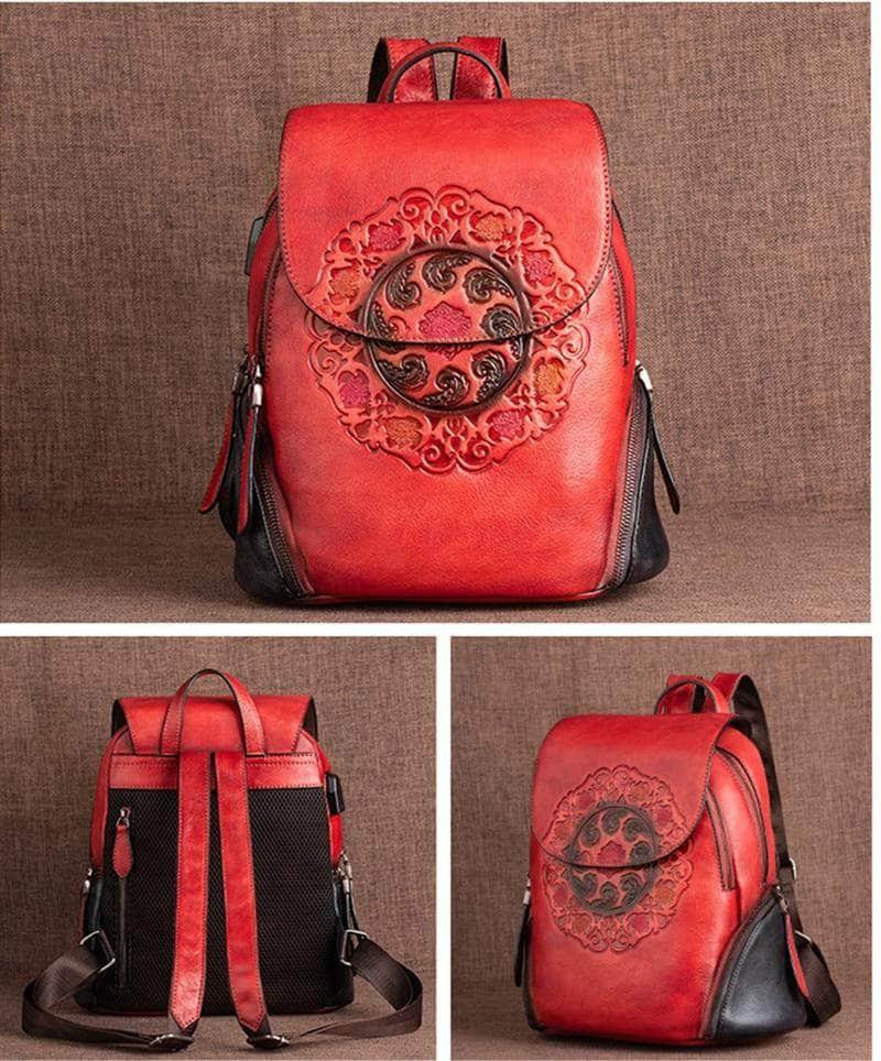 Genuine Leather Women Beautiful Vintage Backpack - CaseBuddy Australia
