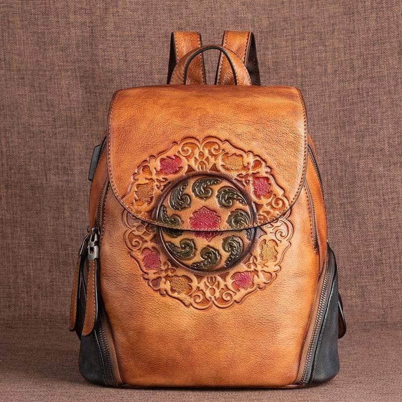 CaseBuddy Australia Casebuddy Genuine Leather Women Beautiful Vintage Backpack