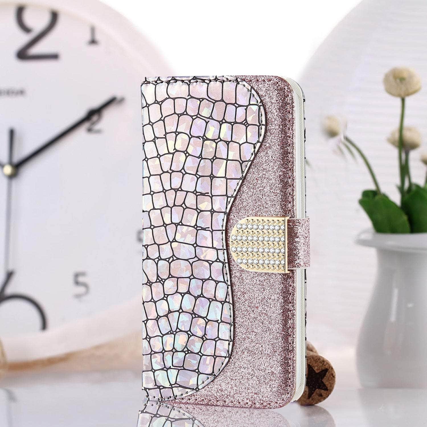 CaseBuddy Australia Casebuddy Glitter iPhone SE 2022 Leather Case