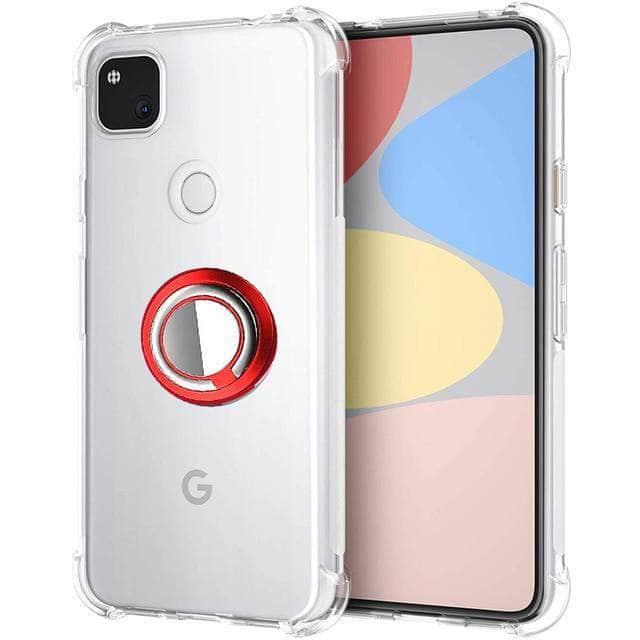 Google Pixel 3 4 5 XL Soft Clear TPU Cover Ring Holder Shockproof Airbag Case - CaseBuddy
