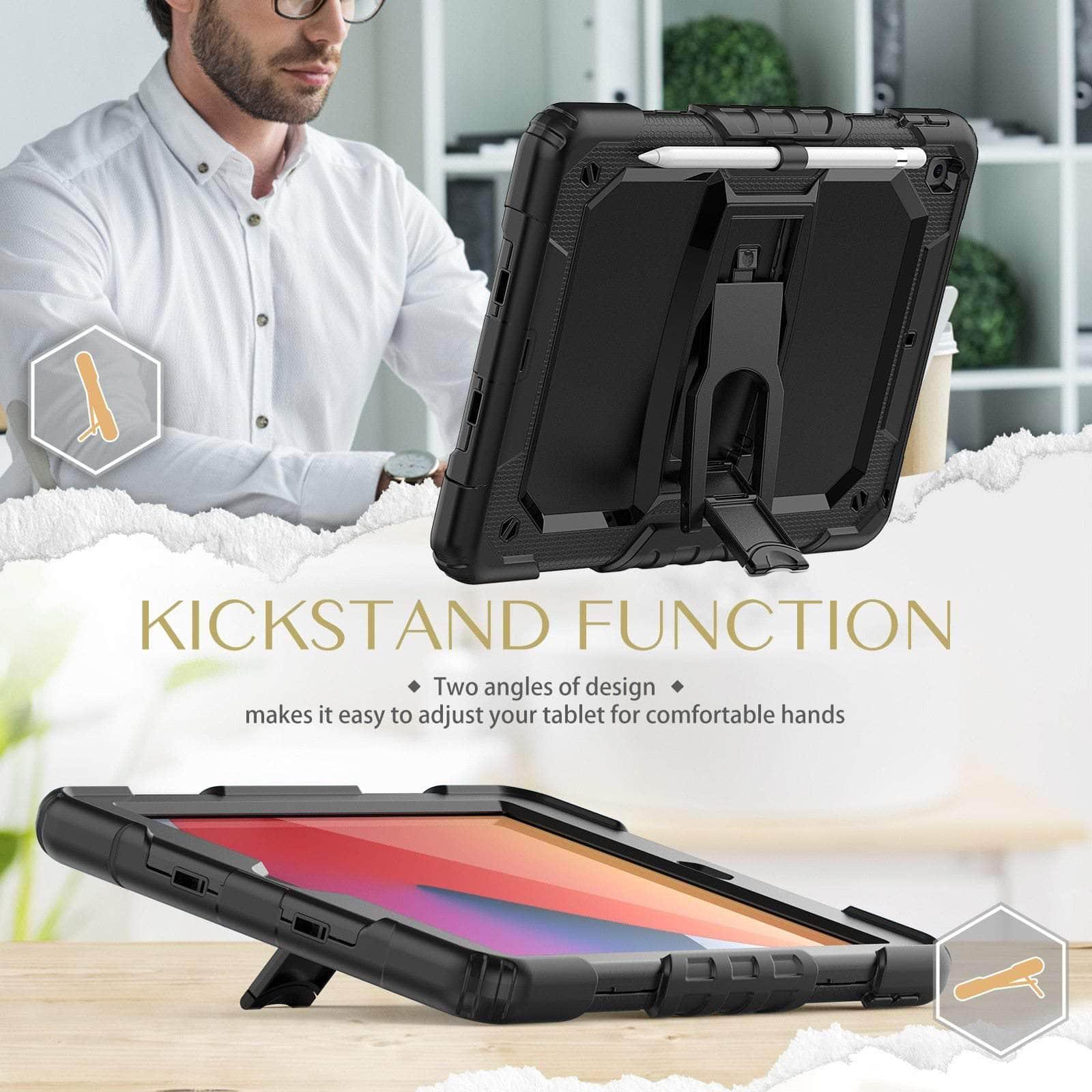 CaseBuddy Australia Casebuddy Hard PC Silicone iPad 9 Kickstand Case with Shoulder Strap