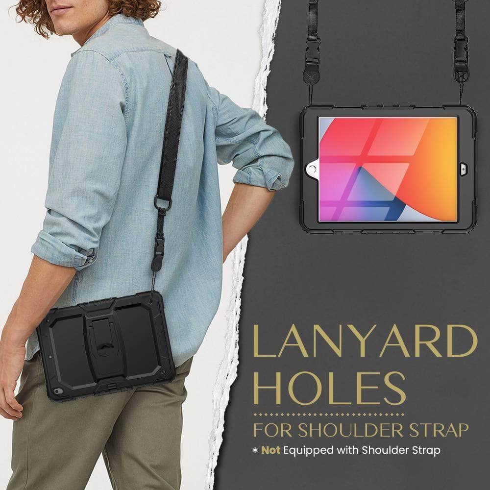 CaseBuddy Australia Casebuddy Hard PC Silicone iPad 9 Kickstand Case with Shoulder Strap