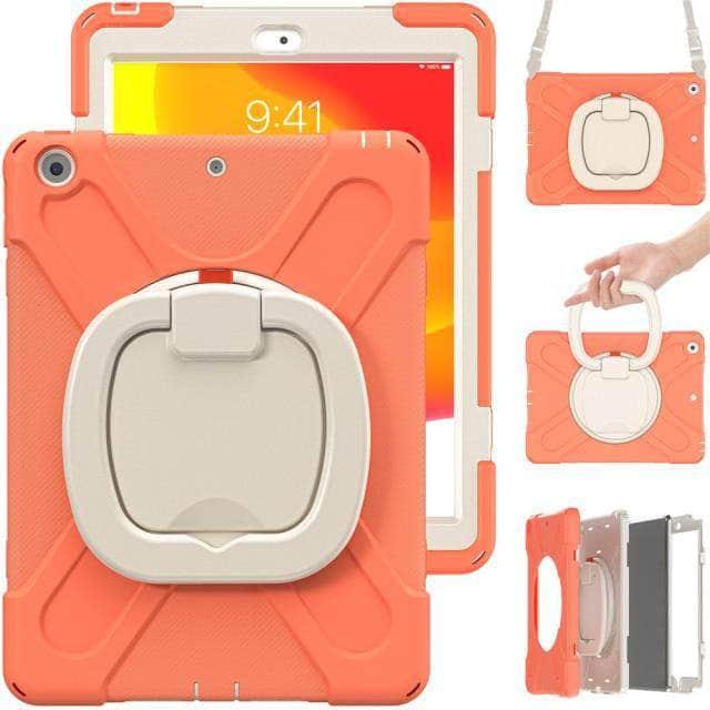 CaseBuddy Australia Casebuddy Coral Orange / IPad 7th 8th 10.2 Heavy Duty Rugged iPad 7 & 8 Shockproof Cover