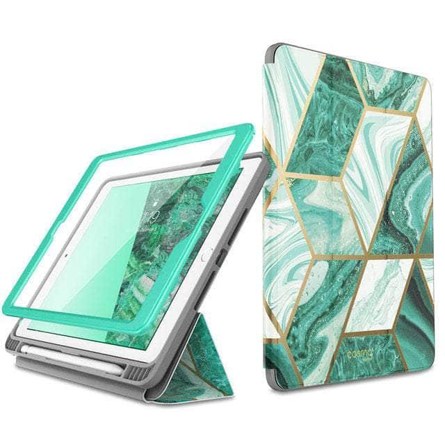 CaseBuddy Australia Casebuddy Green I-BLASON iPad 9.7 Cosmo Marble Trifold Stand Case