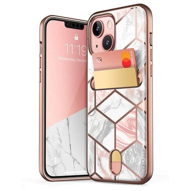 CaseBuddy Australia Casebuddy PC + TPU / Marble I-BLASON iPhone 13 Cosmo Slim Designer Wallet Card Holder
