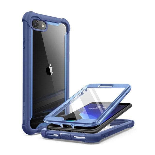 CaseBuddy Australia Casebuddy PC + TPU / Blue I-BLASON iPhone SE 2022 Full-Body Rugged Clear Bumper Cover
