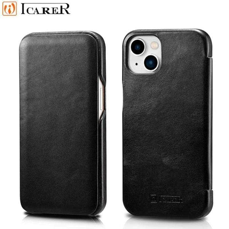 CaseBuddy Australia Casebuddy iCarer Genuine Leather Flip iPhone 13 Mini Case