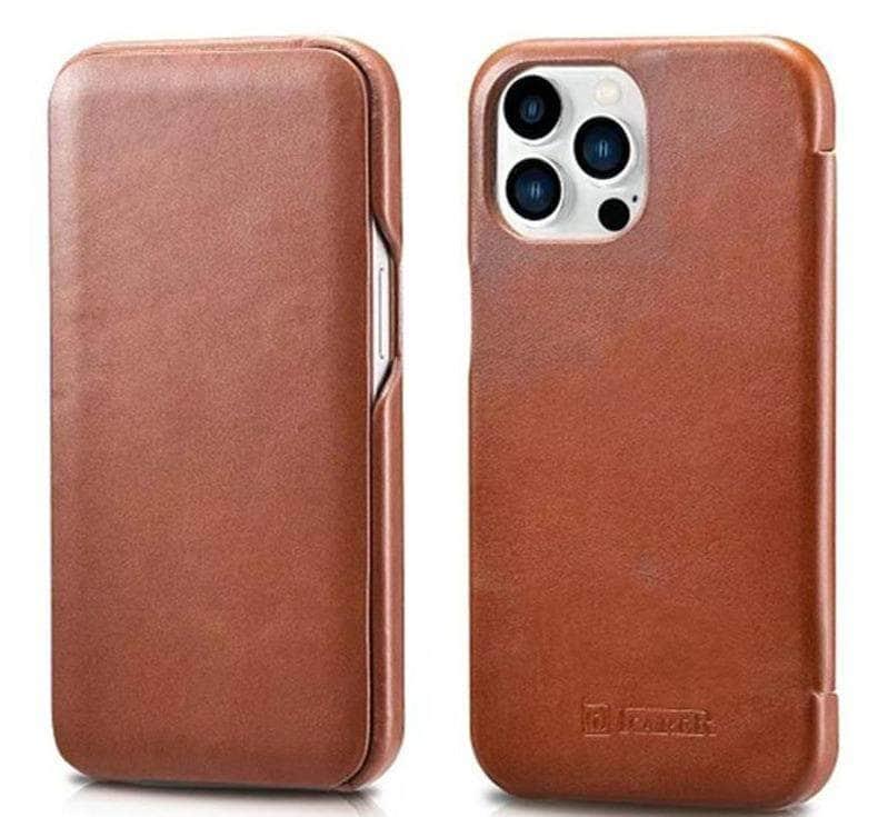 CaseBuddy Australia Casebuddy iCarer Genuine Leather Flip iPhone 13 Pro Case