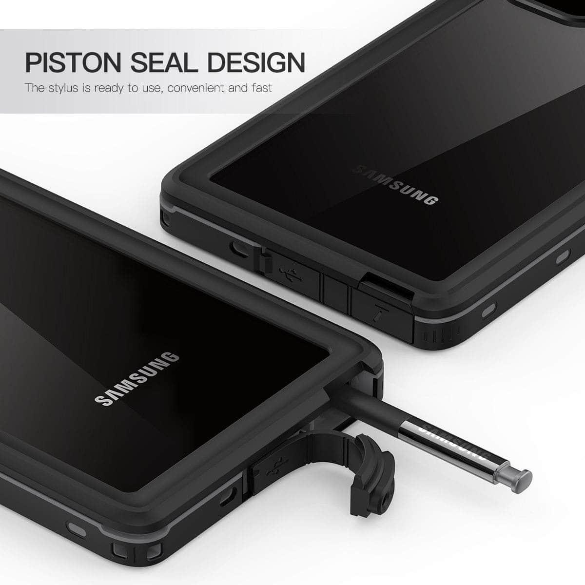 IP68 Waterproof Case Galaxy Note 360 Full-Body Rugged Clear Back - CaseBuddy