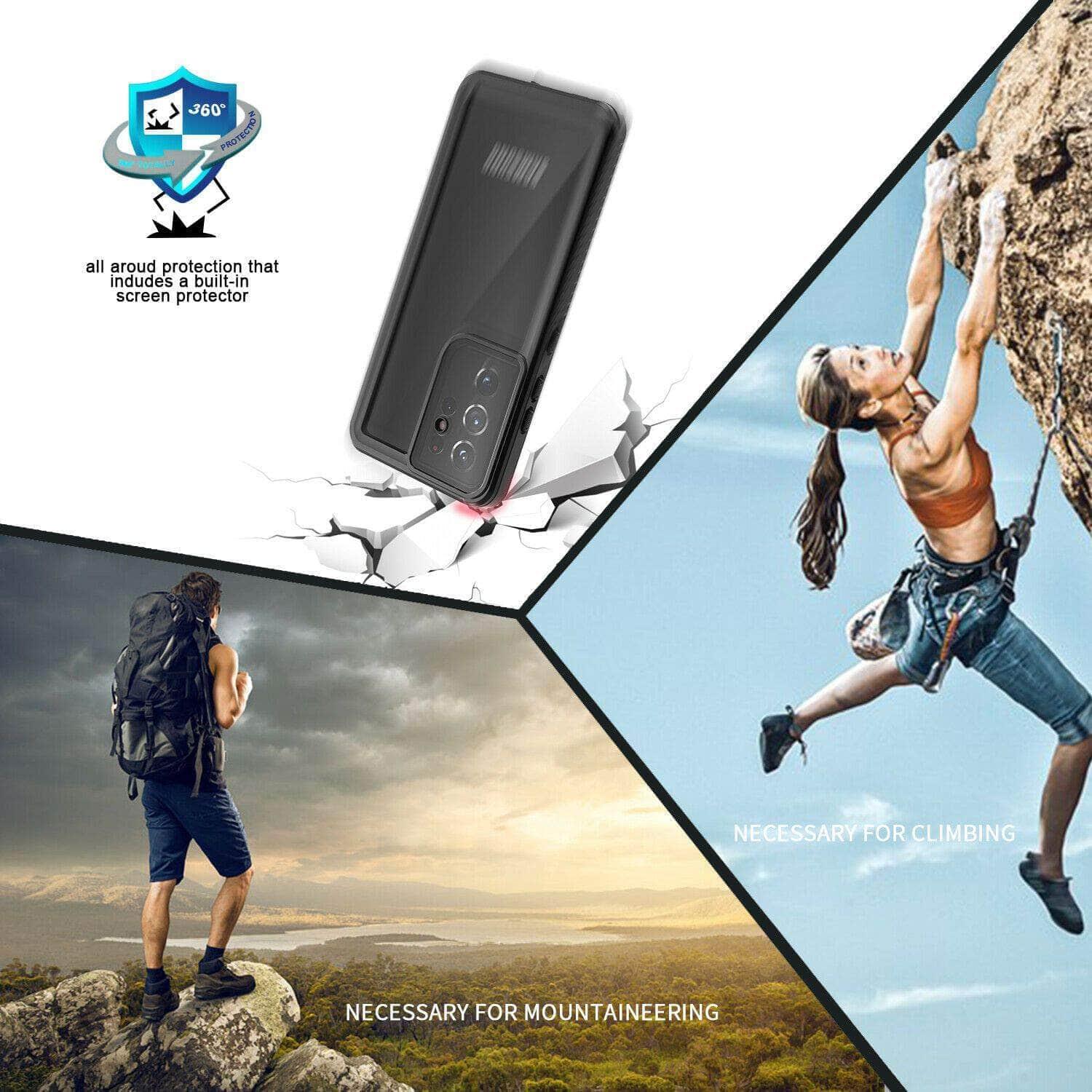 CaseBuddy Australia Casebuddy IP68 Waterproof Case Stand For Samsung Galaxy S21 ultra S21 Plus S21 Dustproof Diving Phone Cover Case Coque Buoyancy bracelet