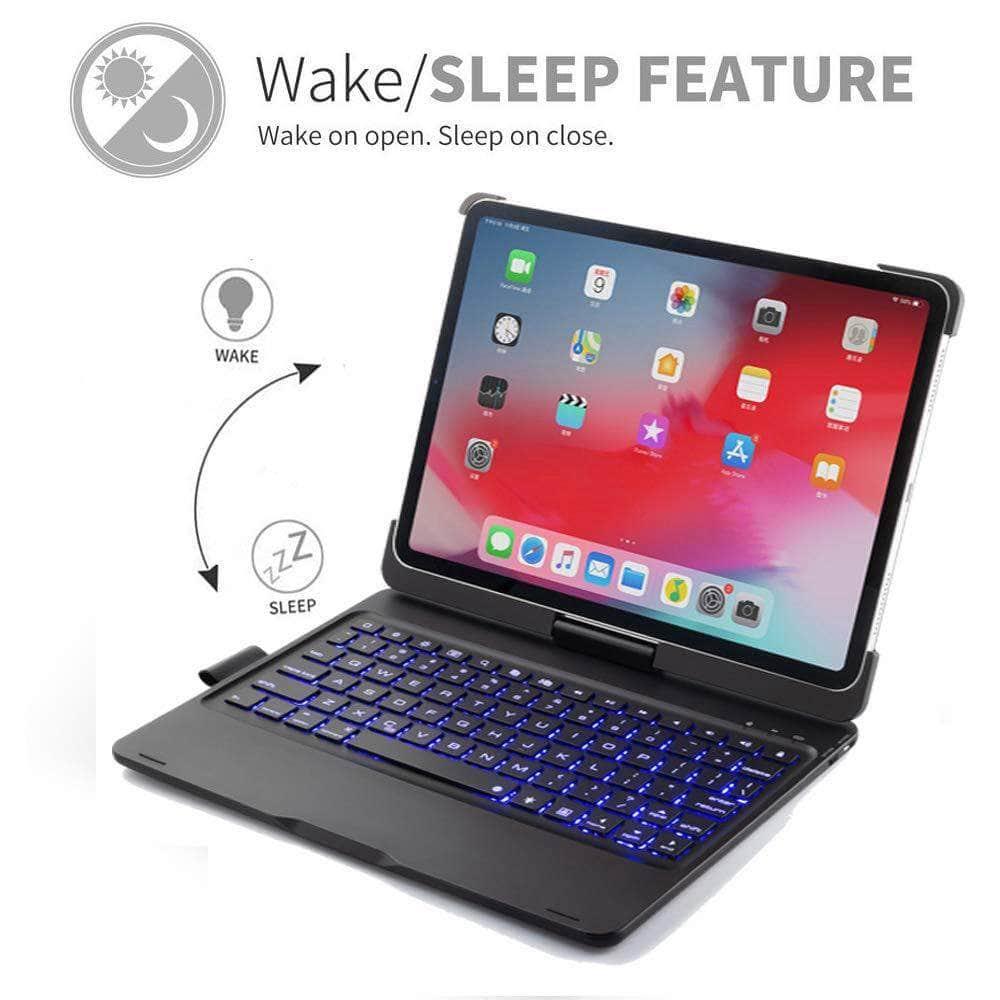 iPad 10.2 2019/2020 (iPad 7/8) Backlit 360 Degree Swivel Rotating Clamshell Keyboard Case - CaseBuddy