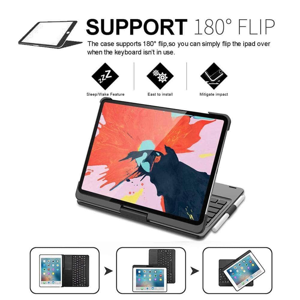 iPad 10.2 2019/2020 (iPad 7/8) Backlit 360 Degree Swivel Rotating Clamshell Keyboard Case - CaseBuddy