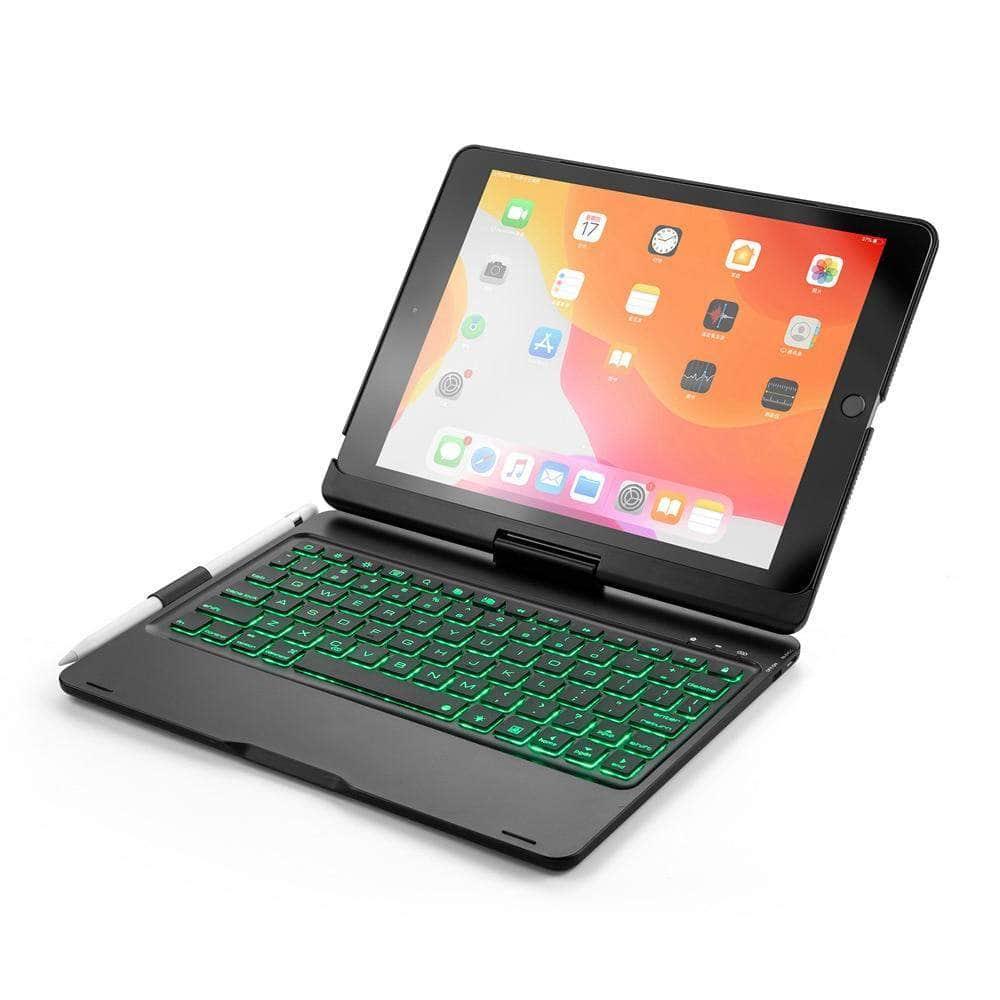 iPad 10.2 2019/2020 (iPad 7/8) Backlit 360 Degree Swivel Rotating Clamshell Keyboard Case - CaseBuddy