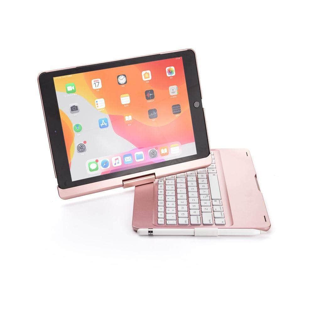 iPad 10.2 2019/2020 (iPad 7/8) Backlit 360 Degree Swivel Rotating Clamshell Keyboard Case - CaseBuddy
