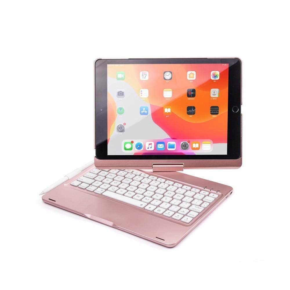 iPad 10.2 2019/2020 (iPad 7/8) Backlit 360 Degree Swivel Rotating Clamshell Keyboard Case - CaseBuddy