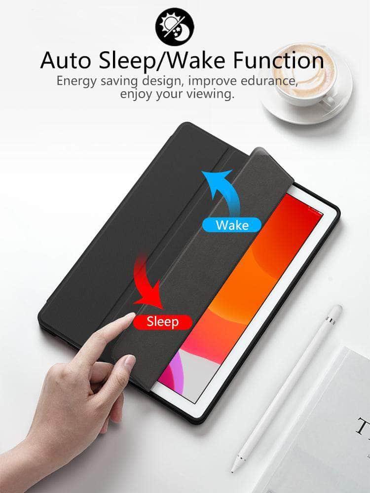 iPad 10.2 2019/2020 (iPad 7/8) Folio Cover A2200 A2198 A2232 Pen Holder - CaseBuddy