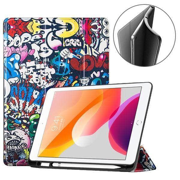 iPad 10.2 2019/2020 (iPad 7/8) Folio Cover A2200 A2198 A2232 Pen Holder - CaseBuddy