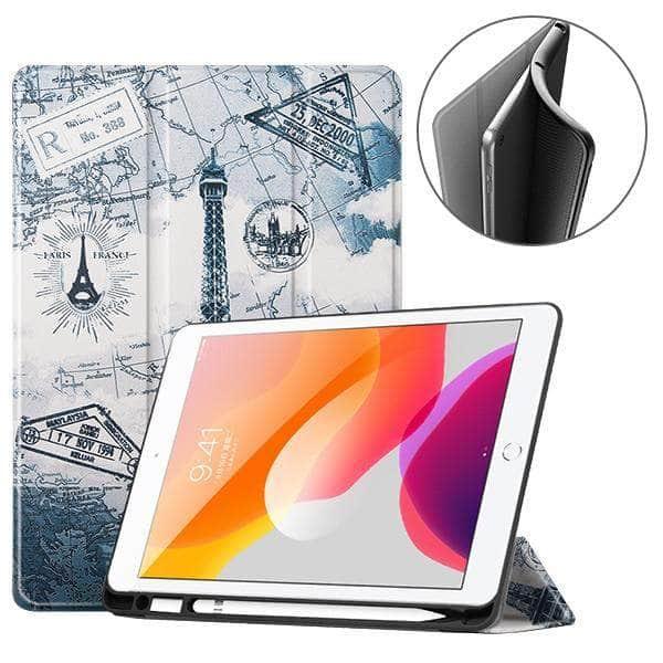 iPad 10.2 2019/2020 (iPad 7/8) Folio Cover A2200 A2198 A2232 Pen Holder - CaseBuddy