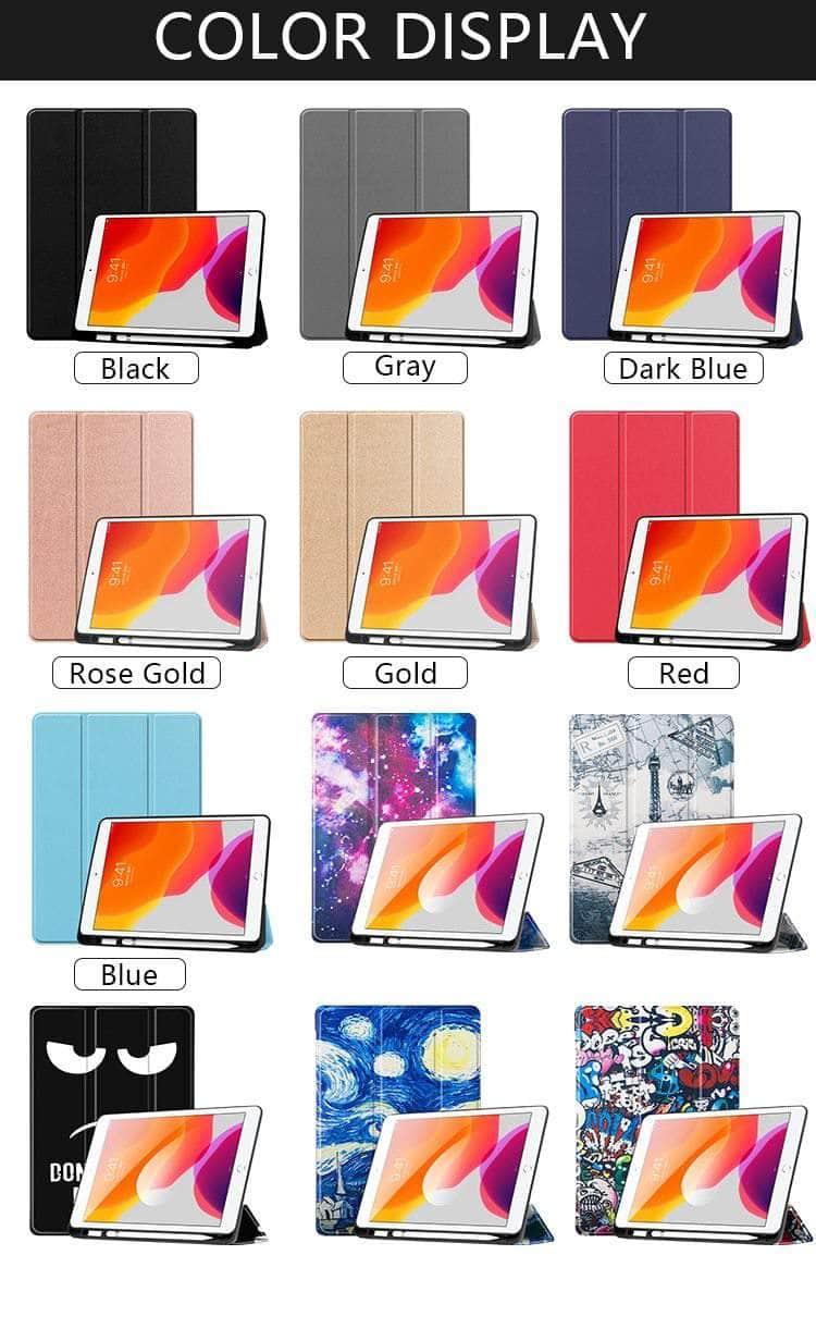 iPad 10.2 2019/2020 (iPad 7/8) Folio Cover A2200 A2198 A2232 Pen Holder - CaseBuddy