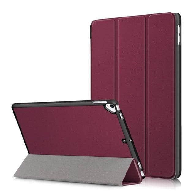 CaseBuddy Casebuddy WineRed iPad 10.2 2019/2020 (iPad 7/8) Folio Stand Cover Auto Sleep Wake Trifold Ultra Slim