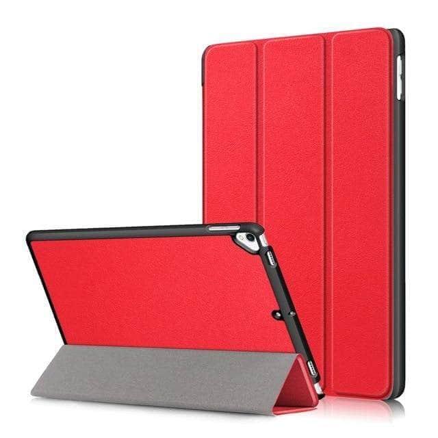 CaseBuddy Casebuddy Red iPad 10.2 2019/2020 (iPad 7/8) Folio Stand Cover Auto Sleep Wake Trifold Ultra Slim