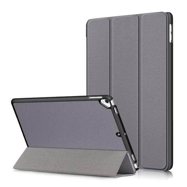 CaseBuddy Casebuddy Gray iPad 10.2 2019/2020 (iPad 7/8) Folio Stand Cover Auto Sleep Wake Trifold Ultra Slim