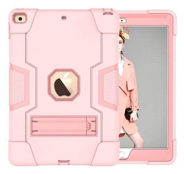 CaseBuddy Casebuddy RoseGold iPad 10.2 2019/2020 (iPad 7/8) Hybrid Three Layer Armor Shockproof Rugged Drop Protection Cover
