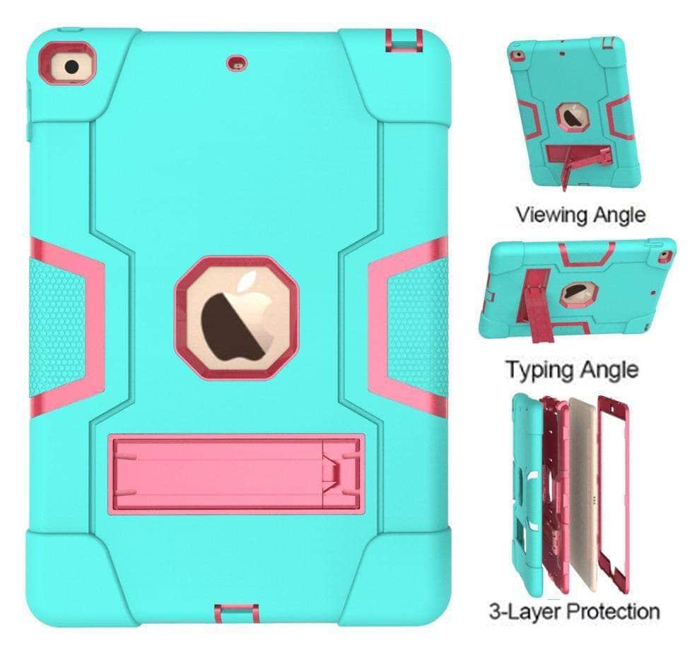 CaseBuddy Casebuddy iPad 10.2 2019/2020 (iPad 7/8) Hybrid Three Layer Armor Shockproof Rugged Drop Protection Cover