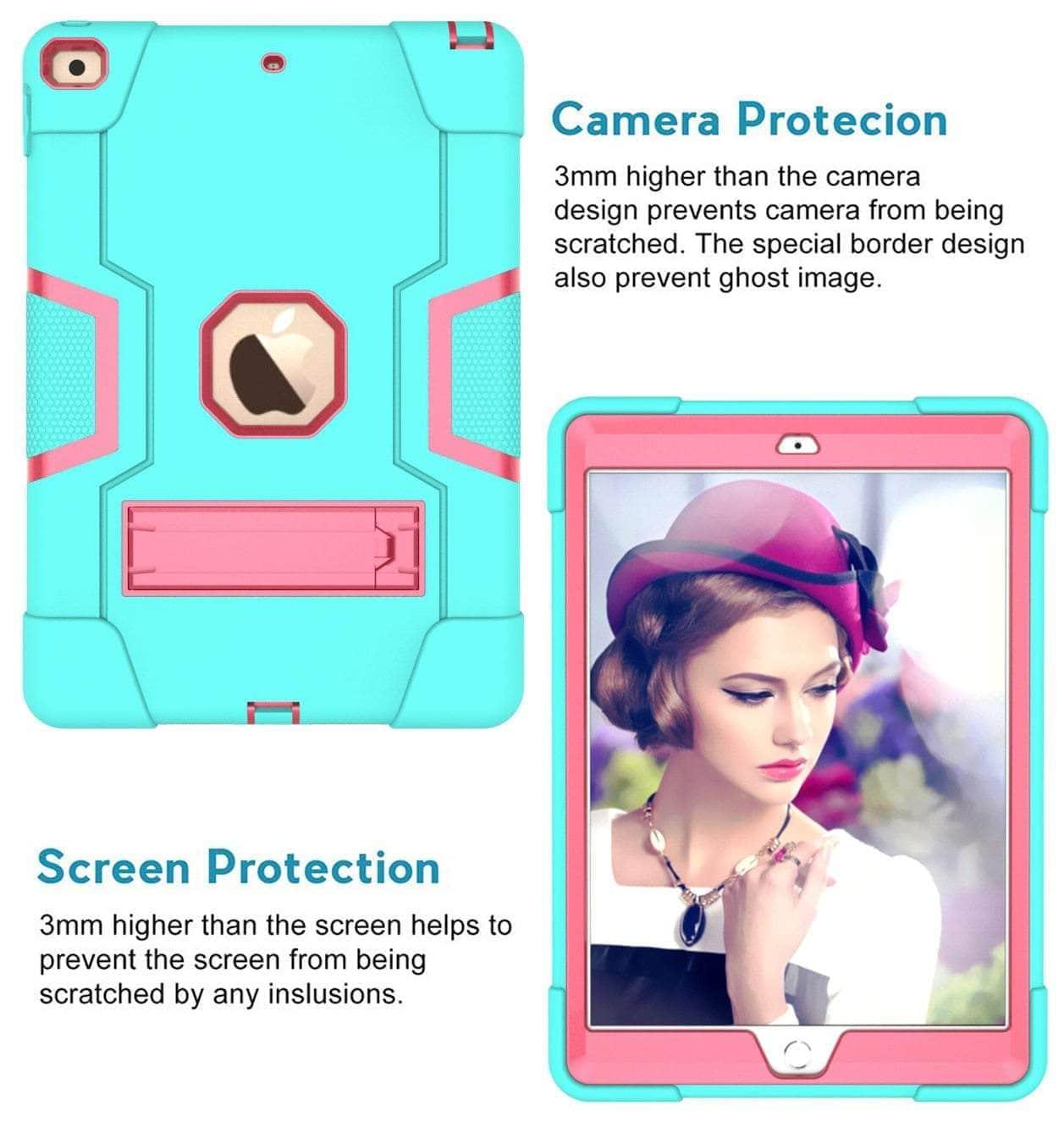 CaseBuddy Casebuddy iPad 10.2 2019/2020 (iPad 7/8) Hybrid Three Layer Armor Shockproof Rugged Drop Protection Cover