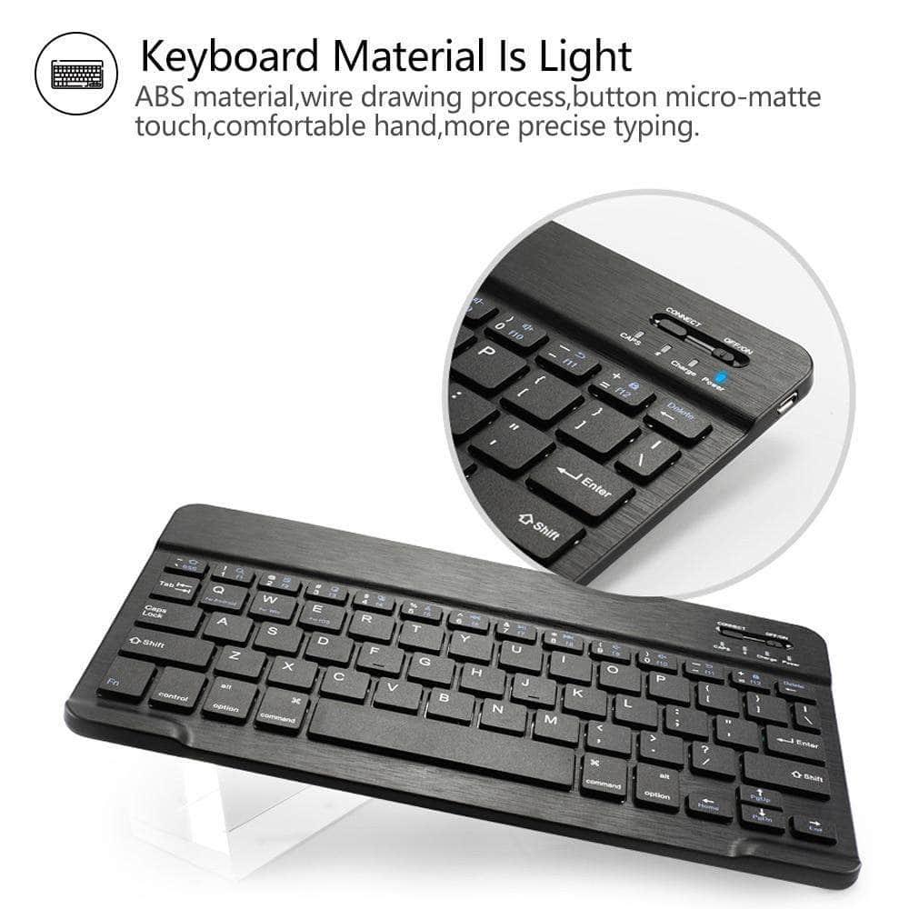 iPad 10.2 2019/2020 (iPad 7/8) PU Leather Keyboard Case Wireless Bluetooth Pencil Holder - CaseBuddy