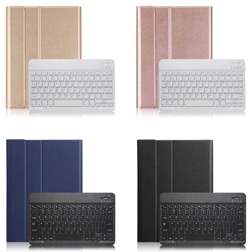 iPad 10.2 2019/2020 (iPad 7/8) PU Leather Keyboard Case Wireless Bluetooth Pencil Holder - CaseBuddy