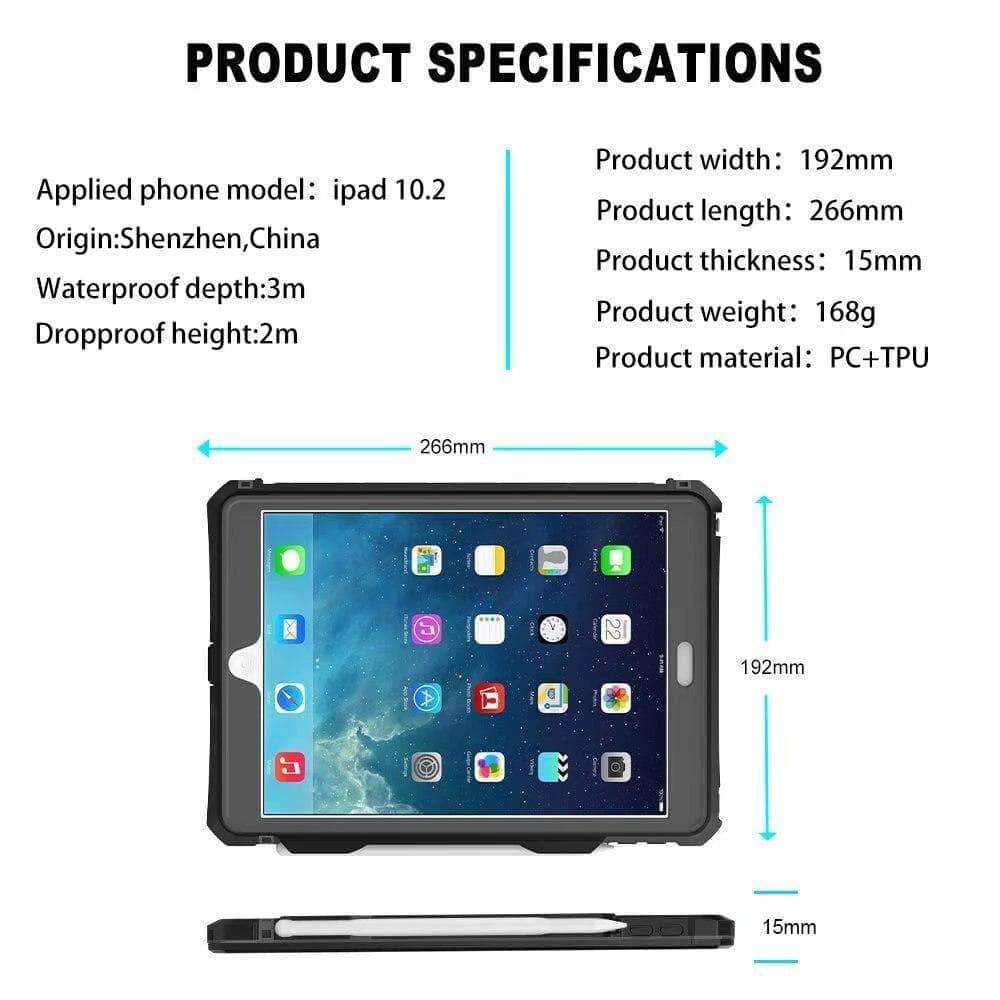 iPad 10.2 2019/2020 (iPad 7/8) Waterproof Case IP68 Protection Dustproof Shockproof Full Sealed - CaseBuddy