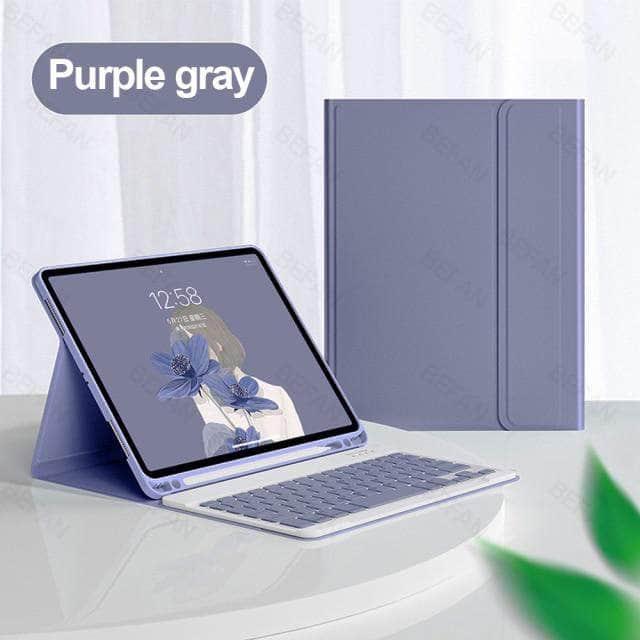 CaseBuddy Australia Casebuddy Purple gray / iPad 8th 7th 10.2 iPad 10.2 (7/8) Bluetooth Keyboard Case
