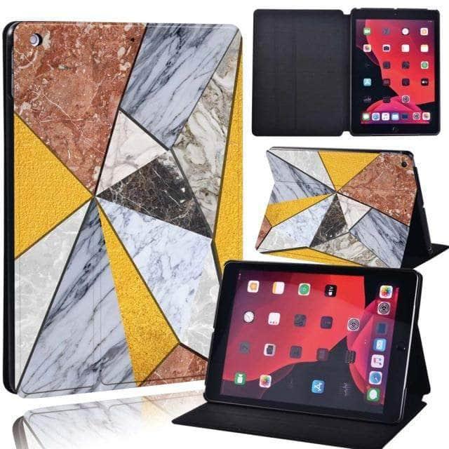 CaseBuddy Australia Casebuddy 11.grey yellow marbl / iPad 2021 9th 10.2 iPad (2021) 9th Generation 10.2 Geometric Pattern Case