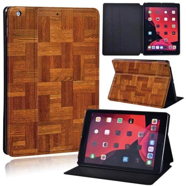 CaseBuddy Australia Casebuddy 12.red brown wood / iPad 2021 9th 10.2 iPad (2021) 9th Generation 10.2 Wood Grain Pattern Case