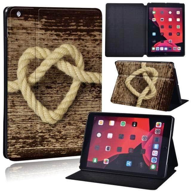 CaseBuddy Australia Casebuddy 13.heart rope / iPad 2021 9th 10.2 iPad (2021) 9th Generation 10.2 Wood Grain Pattern Case