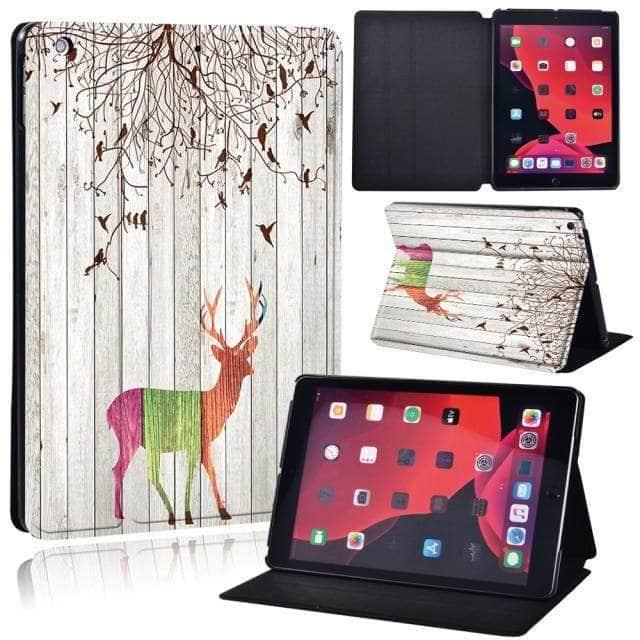 CaseBuddy Australia Casebuddy 2.hybrid deer / iPad 2021 9th 10.2 iPad (2021) 9th Generation 10.2 Wood Grain Pattern Case
