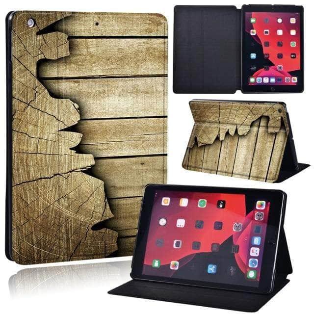CaseBuddy Australia Casebuddy 18.light brown woode / iPad 2021 9th 10.2 iPad (2021) 9th Generation 10.2 Wood Grain Pattern Case