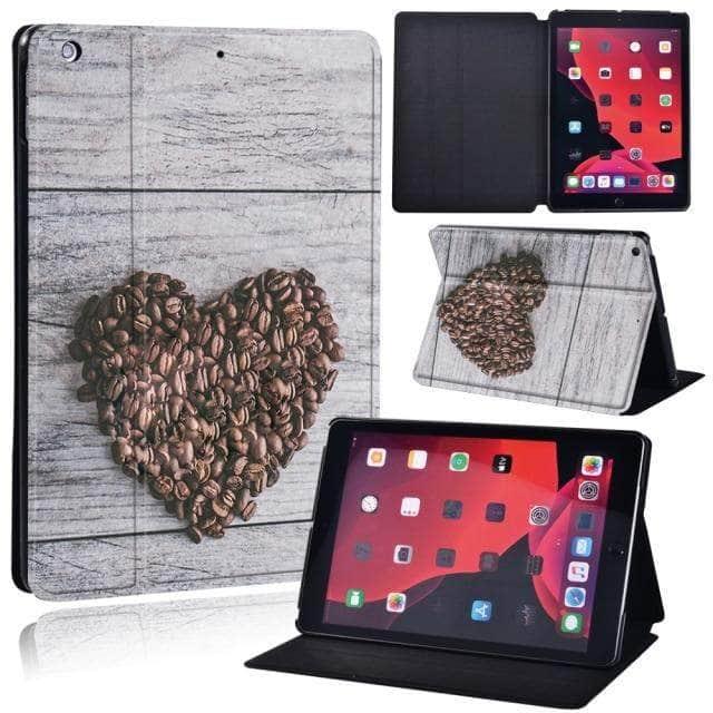 CaseBuddy Australia Casebuddy 21.heart on grey woo / iPad 2021 9th 10.2 iPad (2021) 9th Generation 10.2 Wood Grain Pattern Case