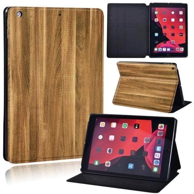 CaseBuddy Australia Casebuddy 27.brown wood board / iPad 2021 9th 10.2 iPad (2021) 9th Generation 10.2 Wood Grain Pattern Case